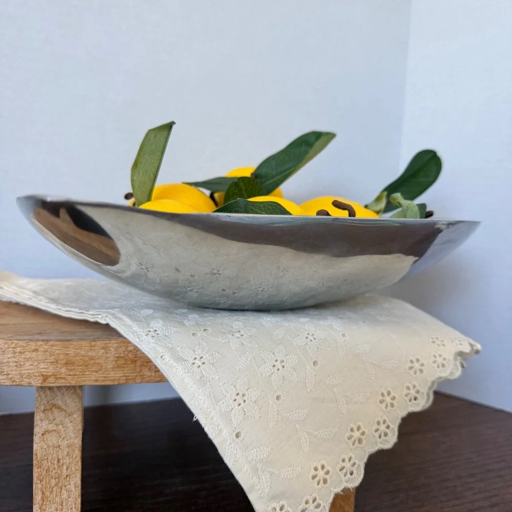 Towle Pintel‎ Collection Aluminum Leaf Bowl Mid Century Modern Silver Dish 13x9